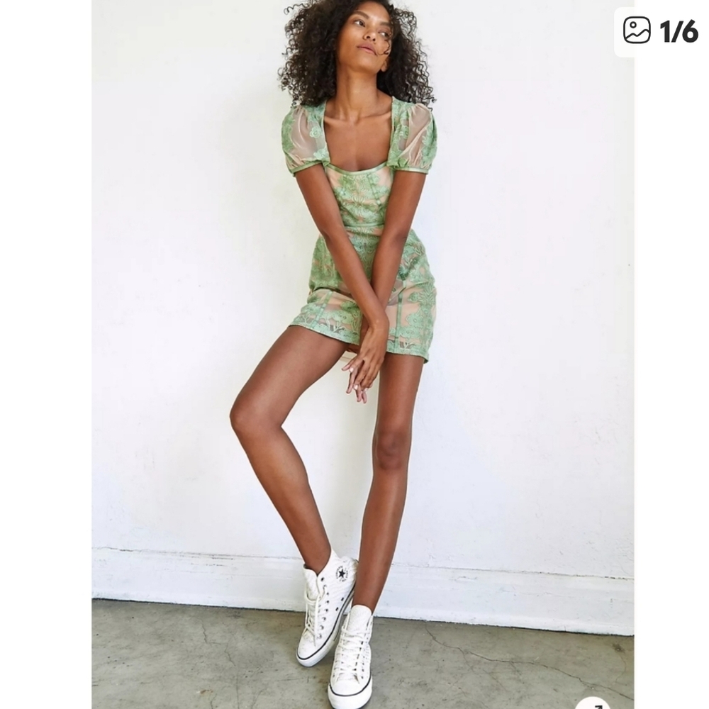 For Love And Lemons Mesh Lined Mini Dress/Temecula Dress